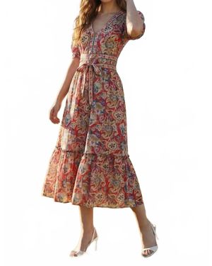 Taelynn Shelby Midi Dress - Brown