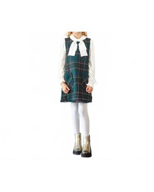 Abel & Lula Girl's Pinafore Long Sleeve Dress - Black