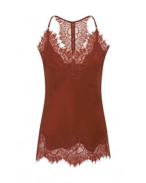 Gold Hawk Lucy Lace Silk Trim Cami - Brown
