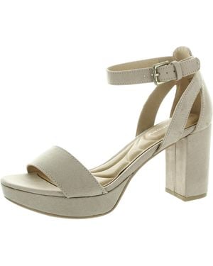Cl By Laundry Go On Ankle Strap Heels Block Heel - Natural