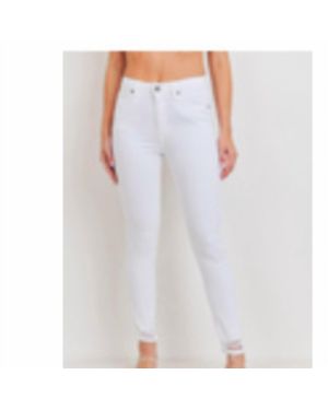 Just Black Denim High Rise Distressed Skinny Jeans - White