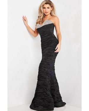 Jovani Embellished Mermaid Long Dress - Black