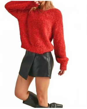 AEMI + CO Geila Scoopneck Sweater - Red