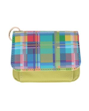 Buxton Madras Vega Leather Mini Flap Card Case - Blue