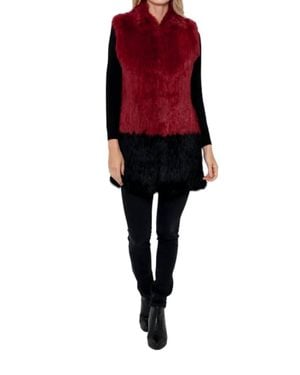 Love Token Alexa Fur Vest - Red