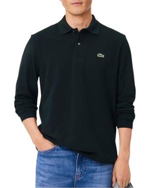 Lacoste Long-Sleeve Minimalist Polo Shirt - Black