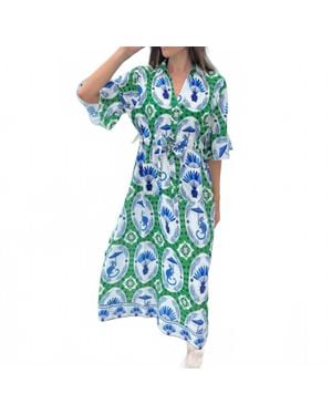 IslaPayal Cape Midi Dress - Green