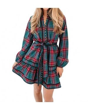marie Zanna Long Sleeve Tie Dress - Blue