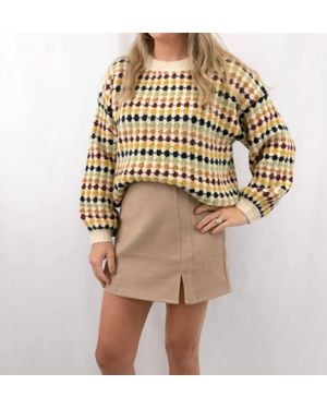 She + Sky Slit Side Mini Skirt - Natural