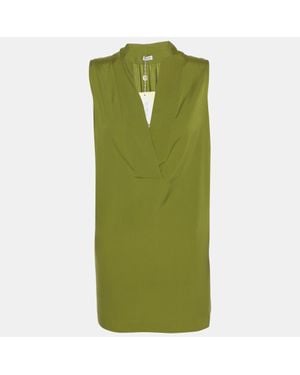 Agnona Crepe Sleeveless Tops - Green