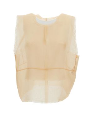 HUI Ciro Sheer Mesh Vest - Natural