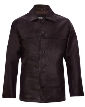 Infinity Leather Classic Cowhide Leather Box Jacket - Blue