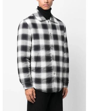 Sandro Grunge Check Overshirt Jacket - Gray