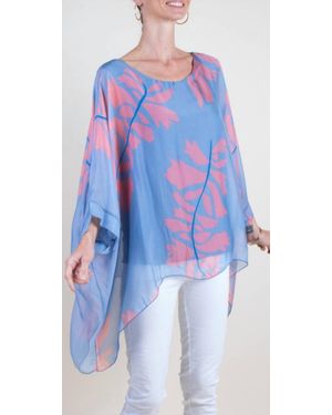 Gigi Moda Seta Foglia Kaftan - Blue