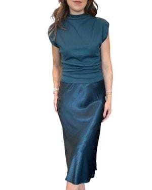 Michael Stars Leila Satin Skirt - Blue