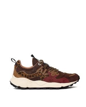 Flower Mountain Yamano 3 Suede And Pony Hair Sneakers - Brown