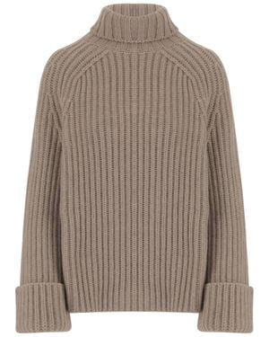 Malo Ribbed Cashmere Turtleneck - Brown