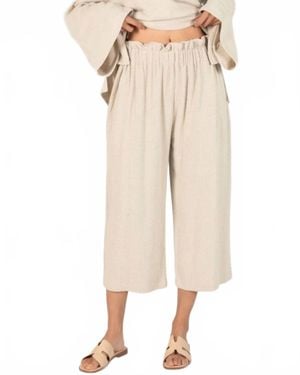 P.Cill Linen Crop Pant - Natural