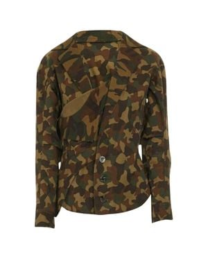 Yohji Yamamoto Camouge Ruffle Wings Jacket - Green