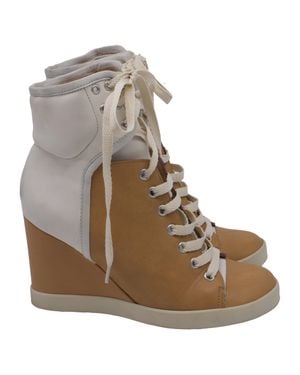 See By Chloé High-Top Wedge Sneakers - Brown