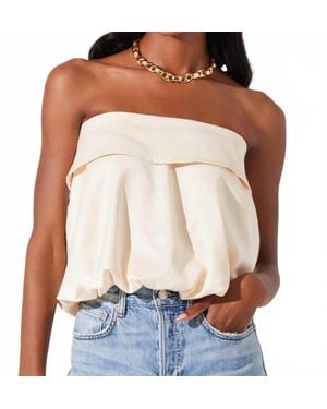 Astr Khloe Strapless Bow Back Top - Brown