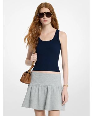 Michael Kors Cotton Terry Mini Skirt - Blue
