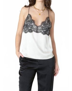 Dex Lace Trim Cami Top - White