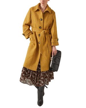 LK Bennett Wool Blythe Check Coat - Yellow