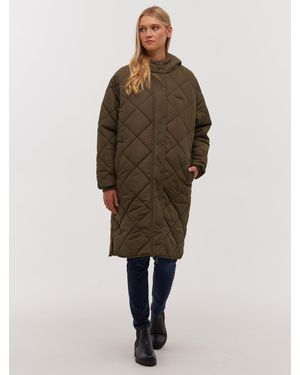 Bench Genie Diamond Quilted Midi Parka - Natural