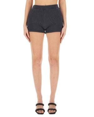 T By Alexander Wang Fitted Activewear Shorts With Logo Detail - Blue