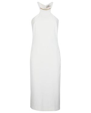Elisabetta Franchi Knee Length Halter Day Dress - White