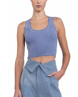 NonChalant Label Eve Crop Top - Blue