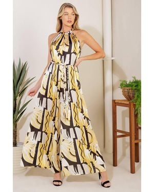 TRUEDAMES Passing Glances Woven Jumpsuit - Metallic