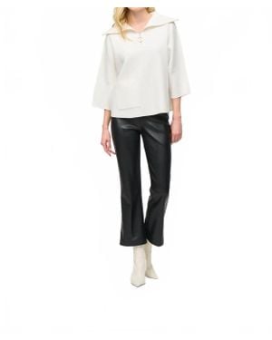 Joseph Ribkoff Leather Kick Flare Pant - White
