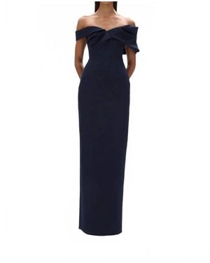 Rachel Gilbert Maddie Off The Shoulder Gown - Blue