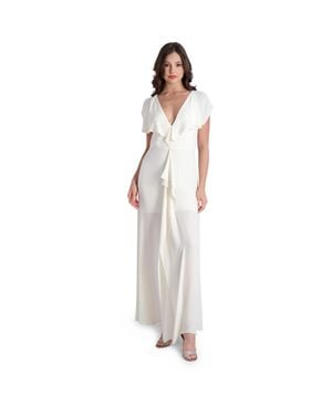 BCBGMAXAZRIA Evette Bridesmaid Formal Evening Dress - White