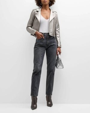 IRO Ashville Leather Jacket - Gray