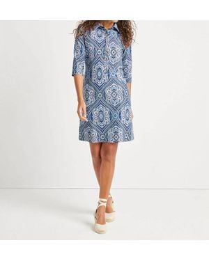 Jude Connally Quarter Sleeves Susanna Dress - Blue