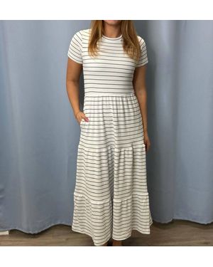 Flag & Anthem Ashby Tiered Stripe Dress - Metallic