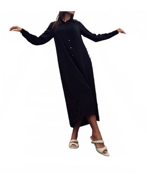 Profile Nyc Flowy Pleated Shirt Dress - Blue