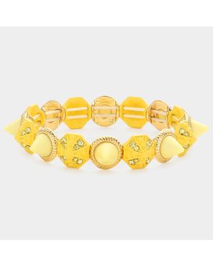 Fashnzfab Spike Cone Stretch Bracelet - Metallic