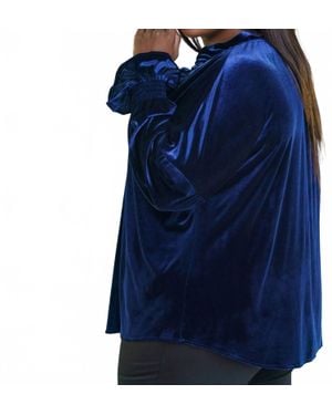 Finley Long Sleeve Crosby Top - Blue