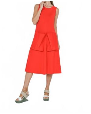 Simply Mila Big Pocket Dress - Red