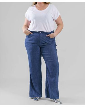 NYDJ 5 Pocket Wide Leg Trouser - Blue