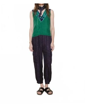 Raquel Allegra Zane Borderline Tank Top - Blue
