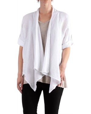 Gigi Moda Leggera Open Fornt Jacket - White