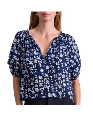 Apiece Apart Caminitas Puff Sleeve Top - Blue