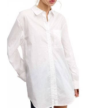 Le Miel Classic Collared Button Down Poplin Shirts - White
