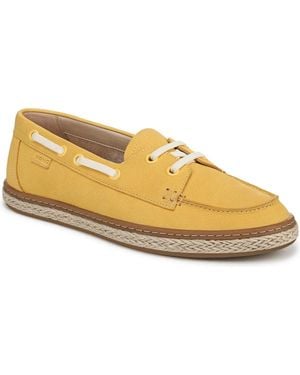 Vionic Bay Loafers Butter Leather Slip On Boat Shoes Hawk2446 - Yellow