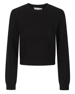 IRO Celena Cropped Ribbed Viscose Sweater - Black